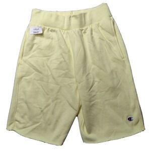 CHAMPION Reverse Weave Men Small Lemon Glacier  Cut Off 11" Sweat Shorts NEW
